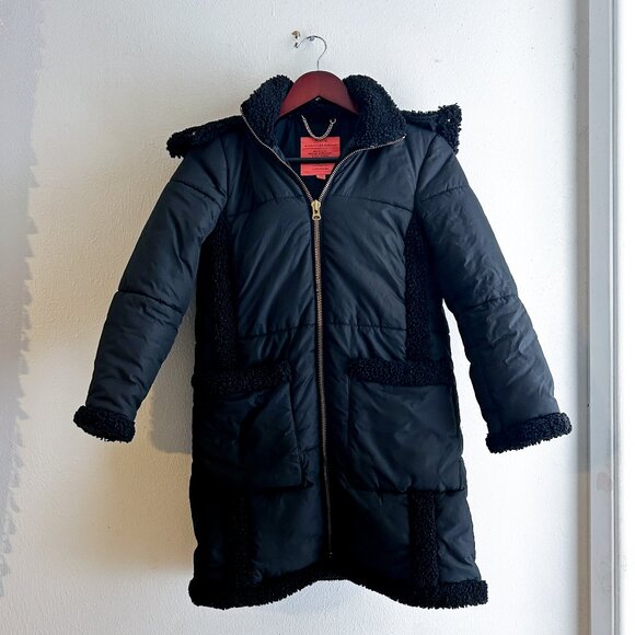 J. Crew Jackets & Blazers - J.CREW SnowDay PrimaLoft Puffer Black Jacket Coat with Sherpa Trim XS P